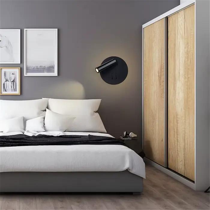 Applique murale à LED avec interrupteur, Angle d'éclairage réglable, en fer, aluminium et acrylique, idéal pour une chambre à coucher ou une lecture, AC90-260V