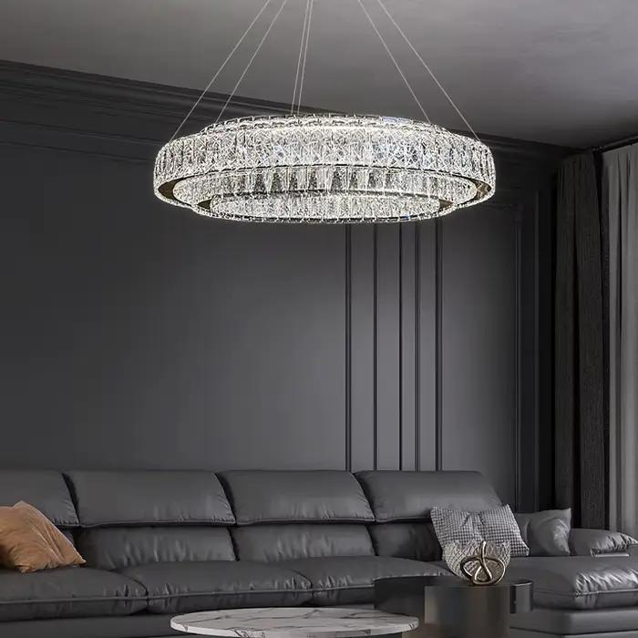 Plafonnier LED en Clip avec Anneau localité, Éclairage d'Nikde Luxe, Luminaire Décoratif de Plafond, Idéal pour un Salon, une Salle à Manger ou une Villa