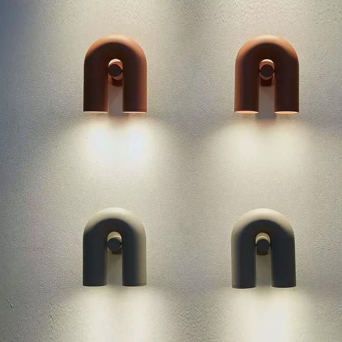 Applique murale LED en forme de U design moderne pour salon et couloir aluminium acrylique 3-5 mètres carrés