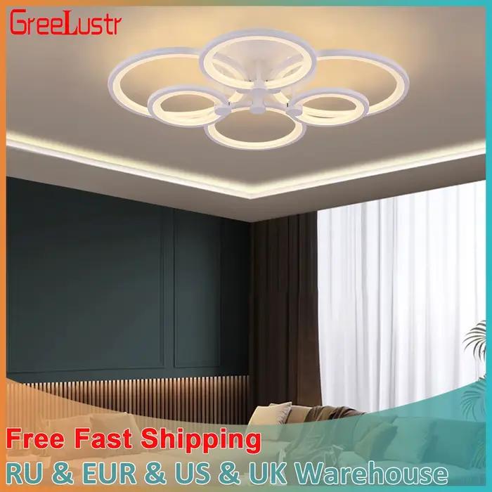 Plafond LED lumière moderne décor à la maison éclairage encastré Lustre blanc acrylique