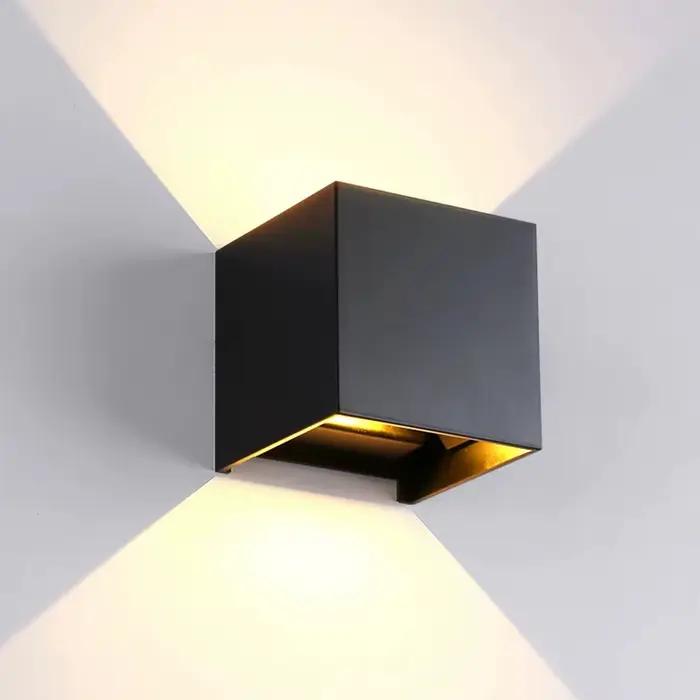 Applique murale LED imperméable IP65 éclairage réglable pour intérieur et extérieur design moderne aluminium noir pour chambre à coucher entrée étude occasions spéciales
