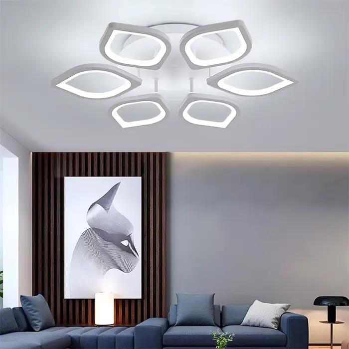 Plafonnier moderne acrylique Led Lustre feuille Design salon salle à manger décor monté en Surface