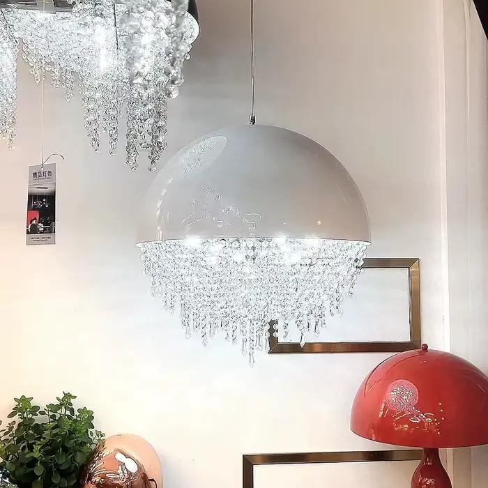 Plafonnier LED circulaire en cristal de luxe, ampoules G9, éclairage d'intérieur, luminaire décoratif de plafond, idéal pour un salon, une villa ou une salle à manger, design Milan
