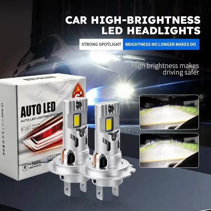 Ampoules LED H7 Canbus pour phares – Puces CSP, ventilateur intégré – Feux de route et de croisement – ​​Installation Plug & Play (branchement direct sans modification)