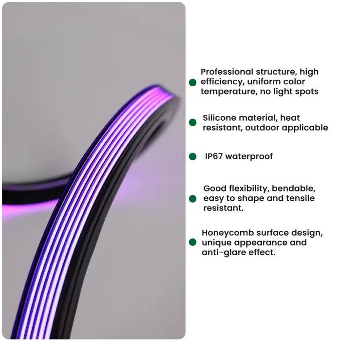 Diffuseur de bande LED en silicone, protection pour tube néon, flexible, anti-éblouissement, 12x12, IP67, étanche, adaptable pour bande LED SMD de 8 mm