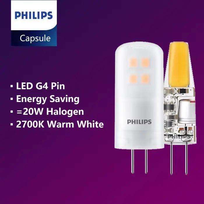 Philips CorePro LED G4 Capsule lampes broche lumière 1.7W 2.1W 2700K blanc chaud 12V ampoule décorative remplacer 20W halogène G4 lampe de bureau
