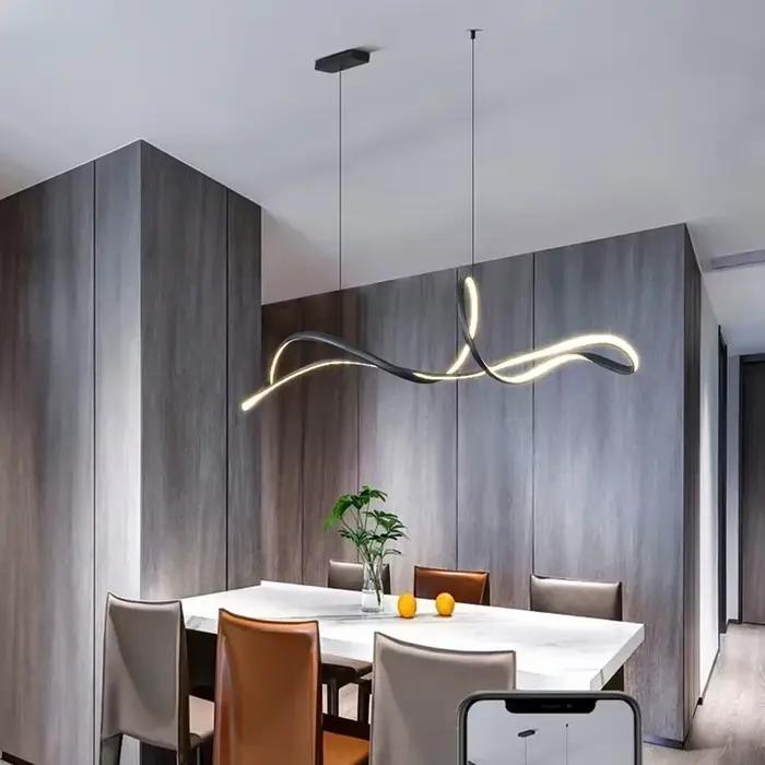 Restaurant LED lustre Art créativité moderne Table à manger suspension lampe minimaliste maison longue étude Bar décor luminaires