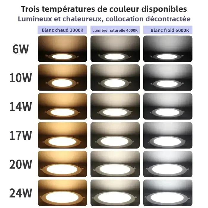 Lot de 1 à 10 spots LED encastrables 120V 220V avec interrupteur rotatif