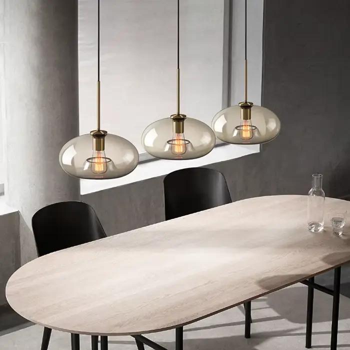 Lampe LED Suspendue en Verre au Design Nordique