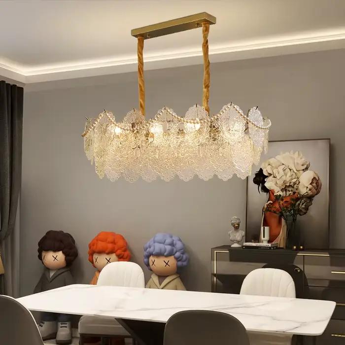 Plafonnier LED en Verre Transparent au Design Français Moderne