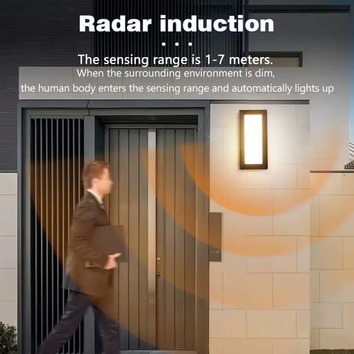 LED applique extérieure IP65 étanche Radar capteur de mouvement applique porche balcon cour lumière extérieure décor lumière AC85-265V