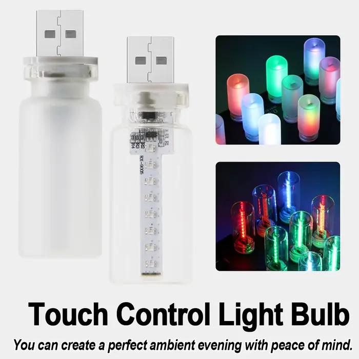 Ampoule LED USB à intensité variable multicolore pour chambre bureau voiture avec capteur tactile design élégant pour éclairage de lecture et décoration intérieure
