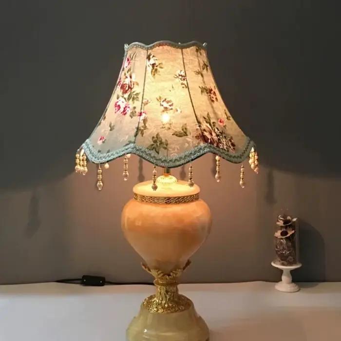 Abat-jour de lampe de table E27 25CM, style européen, rétro, de luxe, pour décoration de chambre, lampe sur pied et lampe murale, et comme cache-poussière pour lampe murale