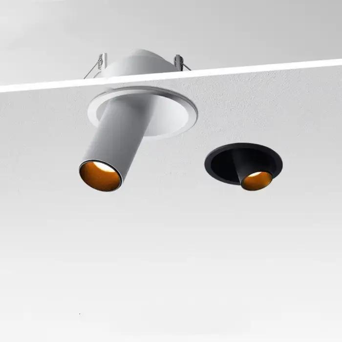 Spot lumineux LED encastrable Long 10W12W 15W Dimmable Anti-éblouissement 360 ° Rotation COB puce AC110V220V plafonnier