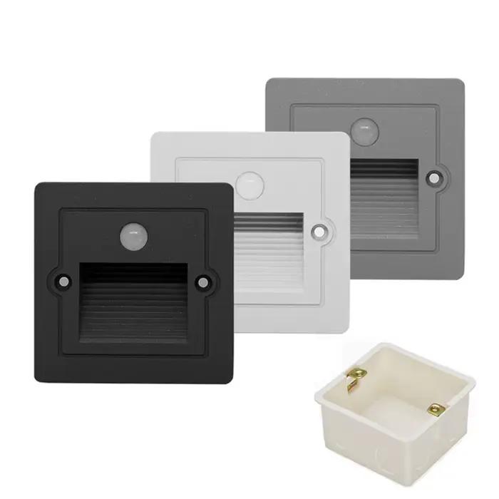 Applique Murale LED avec Détecteur de Mouvement, Lampe d'Escalier, Éclairage d'NikEncastré, Idéal pour un Jardin, des Escaliers ou une Cour, IP65