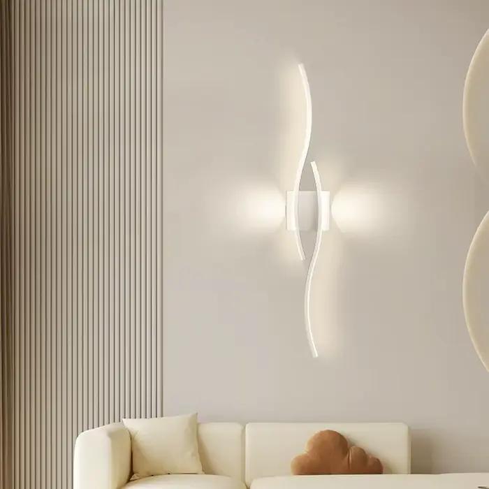 Appliques murales intérieures à LED pour chambre à coucher, chevet, haut et bas, lampes murales à LED, luminaires pour fond de canapé, éclairage intérieur noir