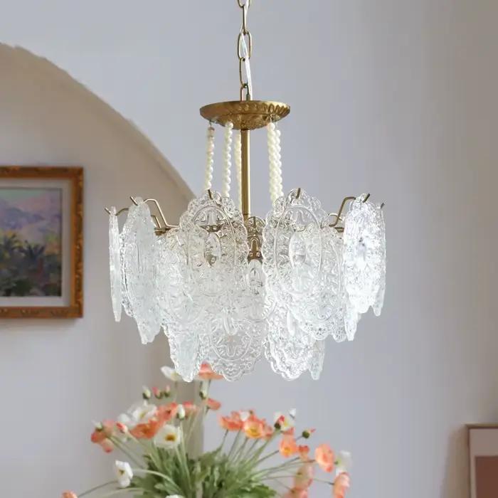 Plafonnier LED en Verre Transparent au Design Français Moderne