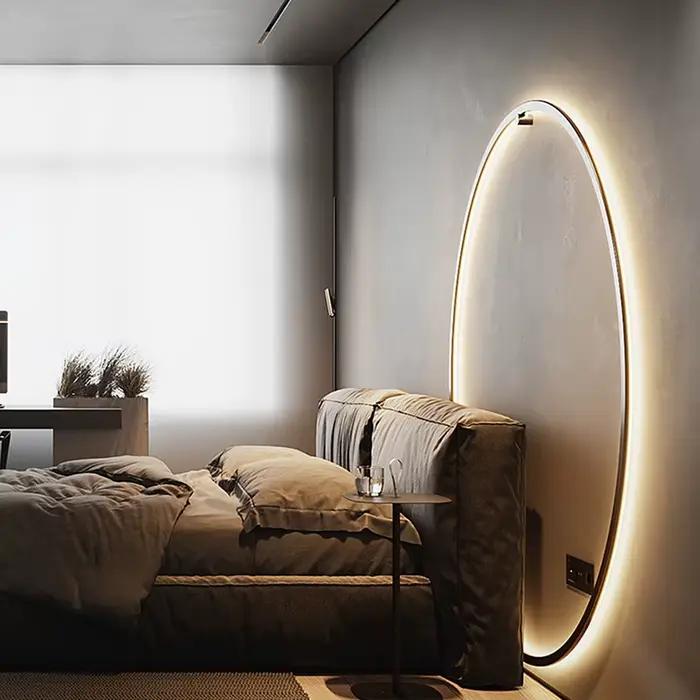 Applique murale LED 80/100/120CM, lumière tricolore moderne, grand cercle, décoration murale pour la maison, chambre à coucher, salon, éclairage intérieur