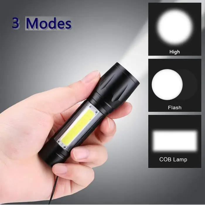 Lampe de poche XP-G Q5 LED rechargeable avec zoom optique pour camping et activités de plein air nocturne