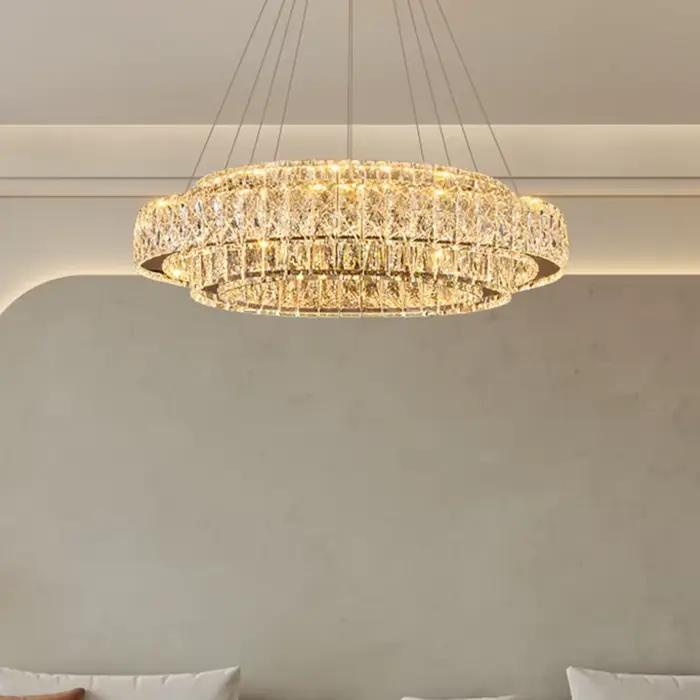 Plafonnier LED en Clip avec Anneau localité, Éclairage d'Nikde Luxe, Luminaire Décoratif de Plafond, Idéal pour un Salon, une Salle à Manger ou une Villa