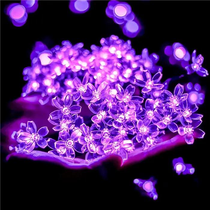 Guirlande lumineuse Led solaire d'extérieur, fleurs de cerisier, 8 Modes d'éclairage, lampe solaire pour Camping, mariage, décoration de noël