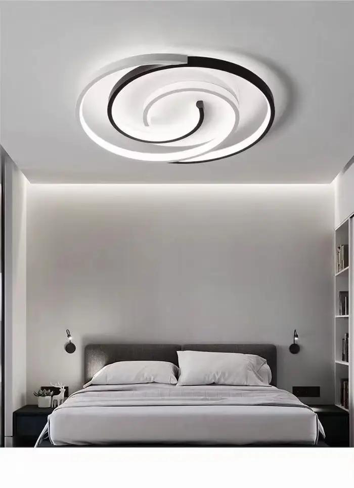 Lampe de chambre à coucher LED moderne plafonnier économique protection yeux éclairage créatif simple noir blanc chambre à coucher chambre de relaxation cadeau occasion spéciale