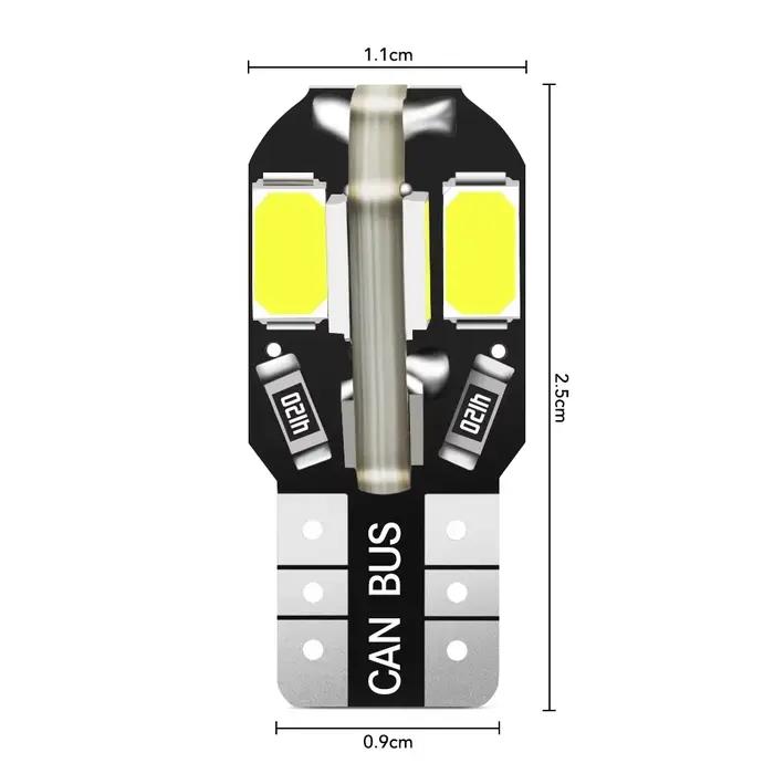 10/20 pièces W5W T10 ampoule LED Canbus 5730 8SMD 4014 26smd 12V 6000K 194 168 LED carte de voiture dôme lumières feu de stationnement lampe de signalisation automatique