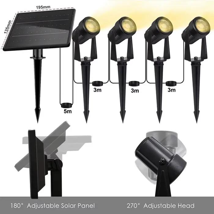 Spots à énergie solaire sécurité extérieure paysage pelouse lampe IP65 étanche pour jardin cour voie Garage allée porche passerelle