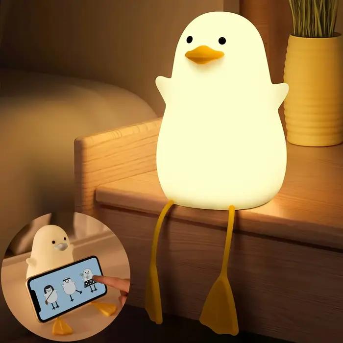 Lampe LED en forme de canard mignonne pour chambre d'enfant avec contrôle tactile pour vacances et occasions spéciales