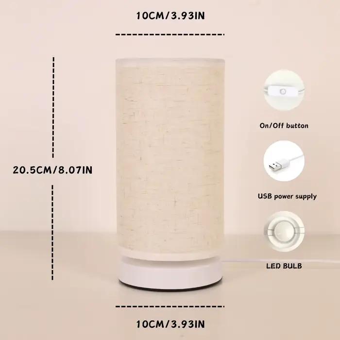Lampe de bureau en tissu nordique, lumière chaude USB, adaptée aux salons, chambres à coucher, bureaux – cadeau parfait pour les vacances et les anniversaires