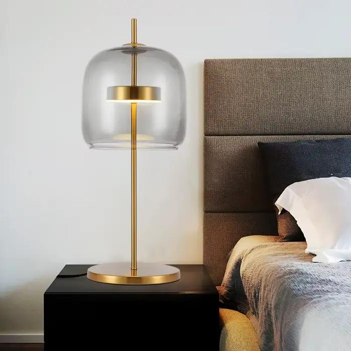 Lampes sur pied en verre gris fumé modernes pour salon