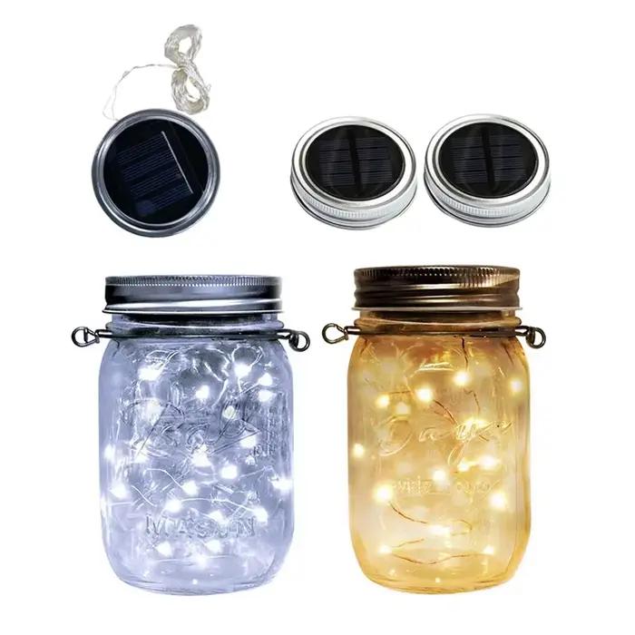 Lumière féerique décorative solaire, contrôle de la lumière étanche pour l'extérieur, verre à énergie solaire, couvercle de lumière décorative, accessoires, perle de lampe solaire