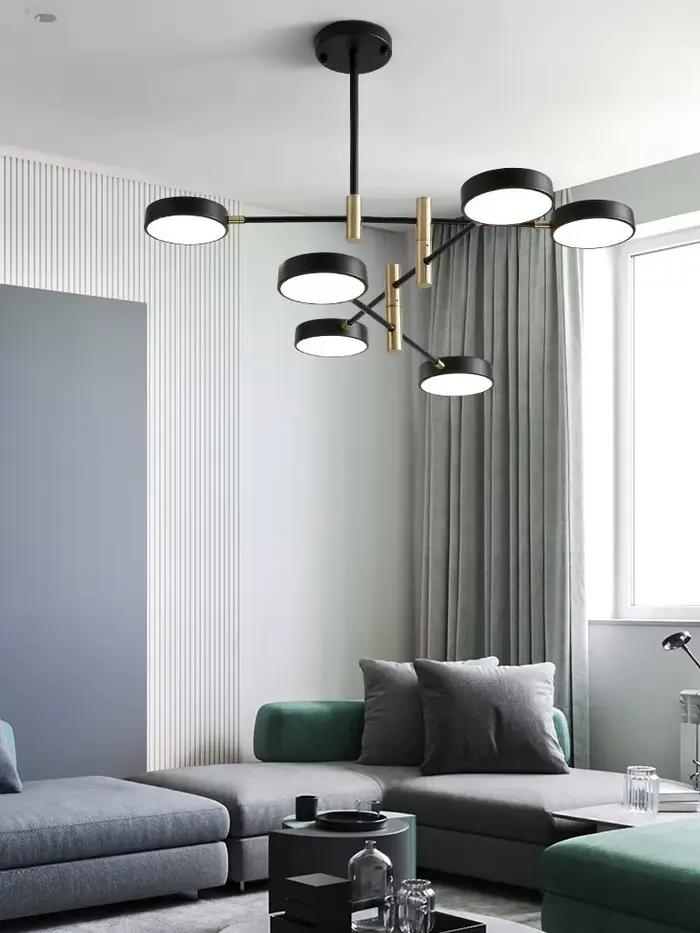 Moderne minimaliste personnalité créative chambre LED lustre nordique postmoderne maison restaurant design salon éclairage