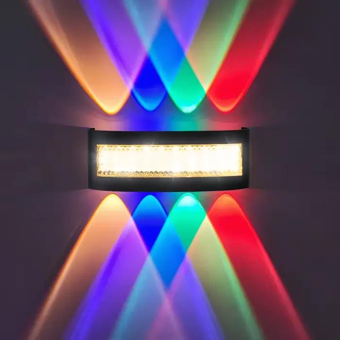 Appliques murales LED minimalistes à éclairage haut et bas, pour couloirs d'hôtel, appliques murales RGB, éclairage intérieur domestique 85-265V