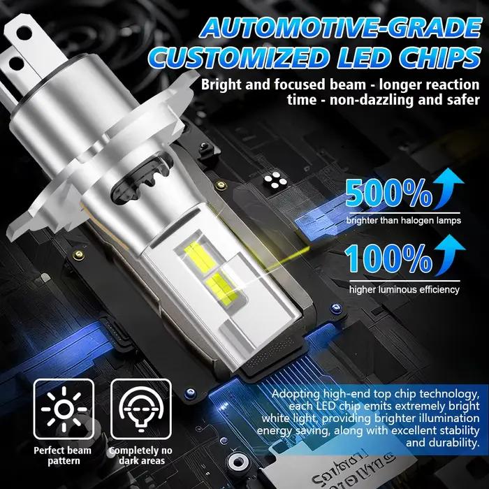 Ampoule LED Turbo 6000K CSP 180W, Mini lampe puissante avec ventilateur pour Toyota Yaris 2012 2013 2014 2015 2016 2017, 2 pièces