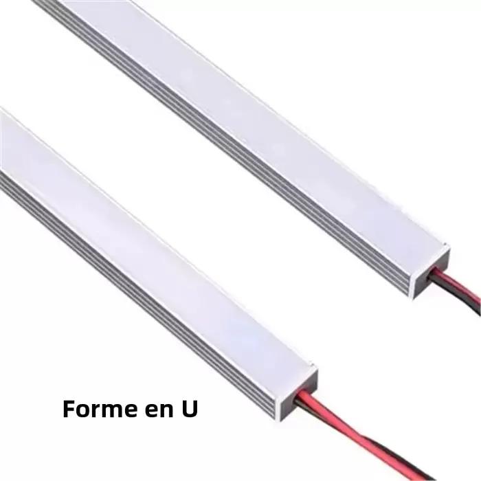 LED lumière dure DC12V 50CM 20 pouces LED bande SMD5730 36 LED s U/V-forme plat LED canal en aluminium