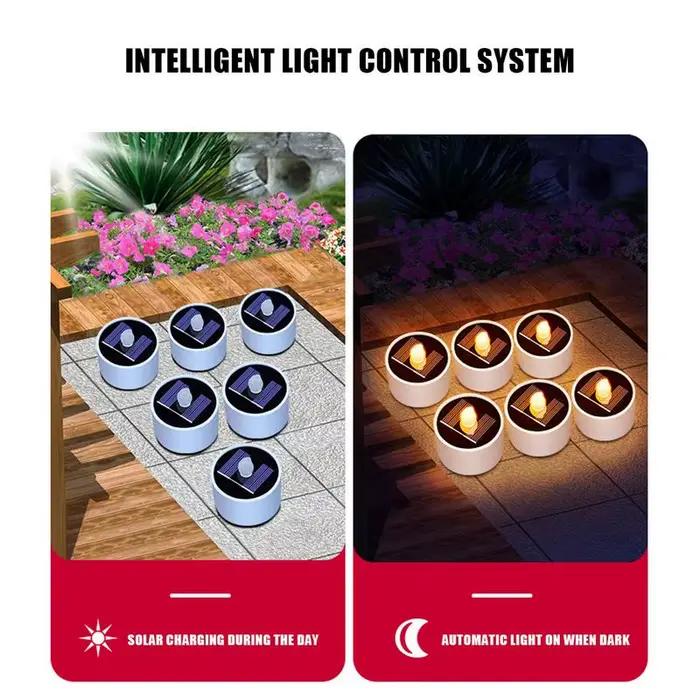 Bougies chauffe-plat solaires LED, étanches, sans flamme, rechargeables, pour fête, jardin, décoration de la maison