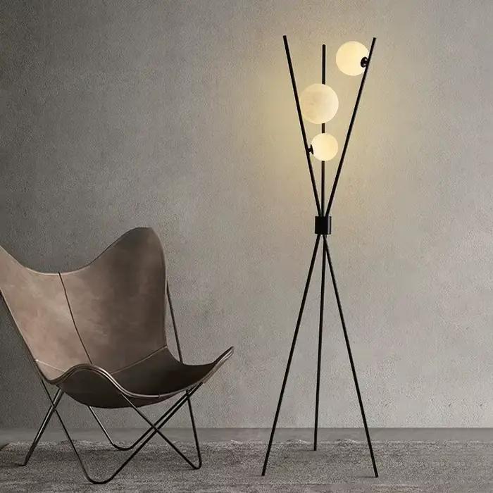ArtSub-Lampadaire Nordique Noir avec Trépied