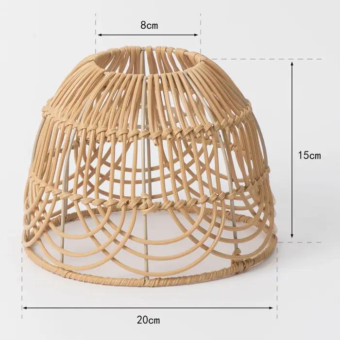 Tissage rotin abat-jour rétro lustre lumière couverture plafond suspension lampe