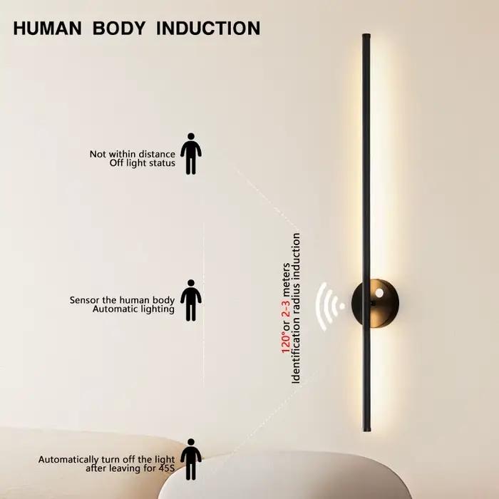 Intérieur PIR mouvement capteur humain mur LED lampes pour couloir Foyer Induction mur LED lumières applique murale pour chambre AC85-265V