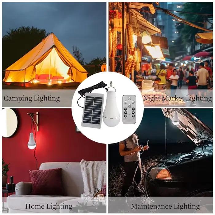 Lampe solaire LED étanche moderne rechargeable par USB pour usage intérieur et extérieur en cas d'urgence avec six couleurs disponibles
