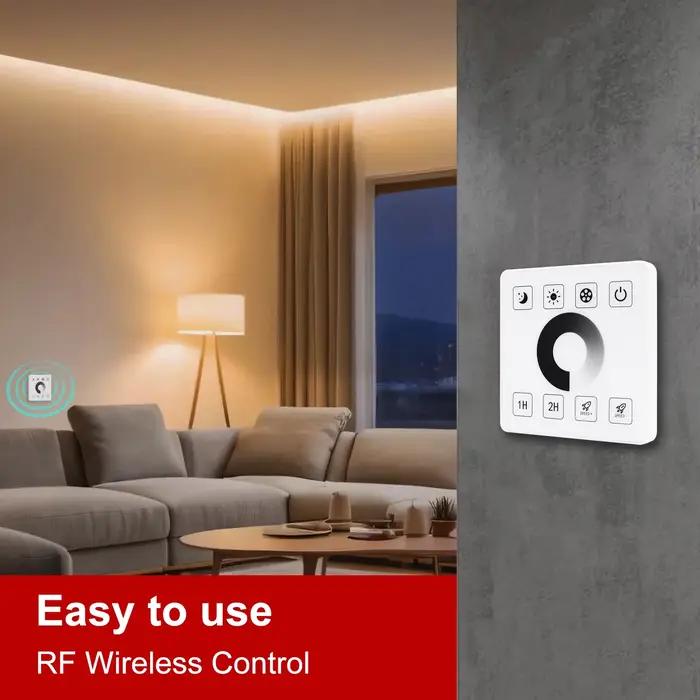 Contrôleur de variateur LED 110V-240V WIFI/Bluetooth/RF, panneau tactile, contrôleur de couleur unique pour bande lumineuse néon COB W10-11mm x H5-6MM