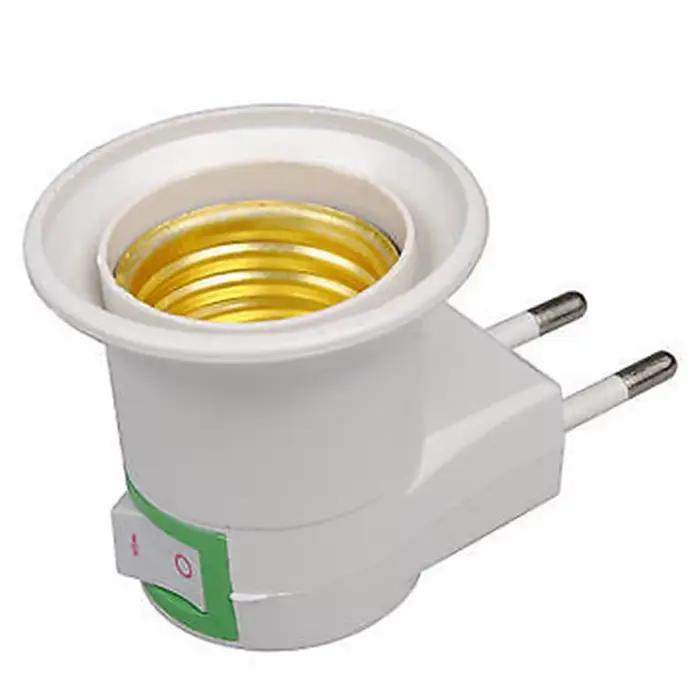 E27 Base de lampe prise ue vis murale veilleuse LED porte-ampoule prise adaptateur convertisseur 110-240V avec interrupteur de commande marche-arrêt