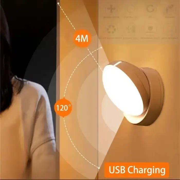 LED veilleuse USB charge intelligente Induction humaine pour armoire de chevet maison garde-robe éclairage capteur de