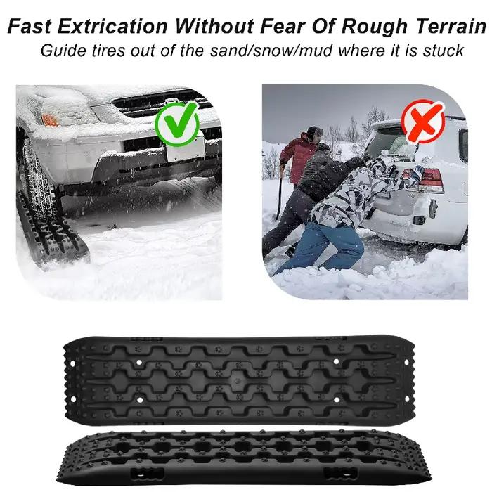 Planches de traction, 2 pièces, rails de traction tout-terrain pour neige, échelles de traction pour pneus, pour boue, sable, pour camping-cars, véhicules