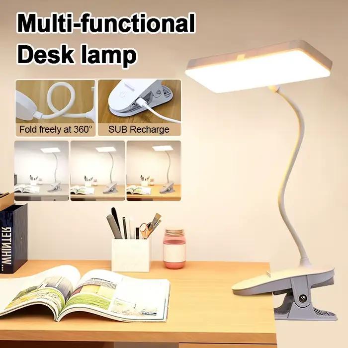 Lampe de Table LED réglable à trois niveaux, éclairage de bureau, dortoir, chambre à coucher, apprentissage, Protection des yeux, lampe de bureau à Clip pliable