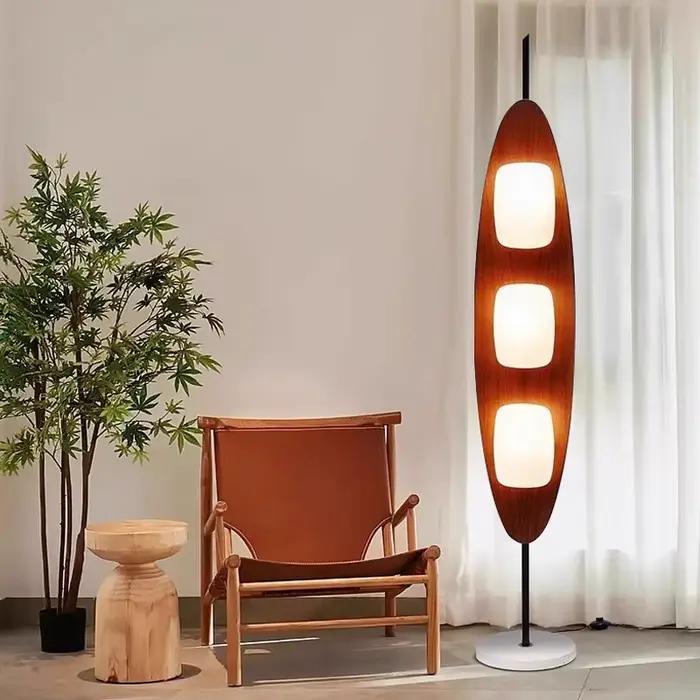 Lampadaire LED moderne en fausse bois, promotionnel, salon, salle d'étude, lecture, lumière ambiante, lumière décorative intérie