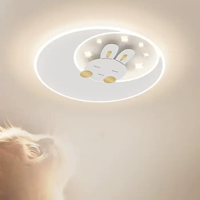 Nordique créatif lapin LED plafonnier Dimmable chambre d'enfants plafonnier moderne décoration de la maison luminaires