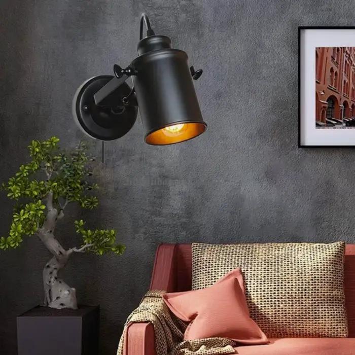 Applique murale industrielle Vintage, luminaire de décoration rétro pour la maison, intérieur rustique en fer, pour chambre à coucher, balcon, couloir