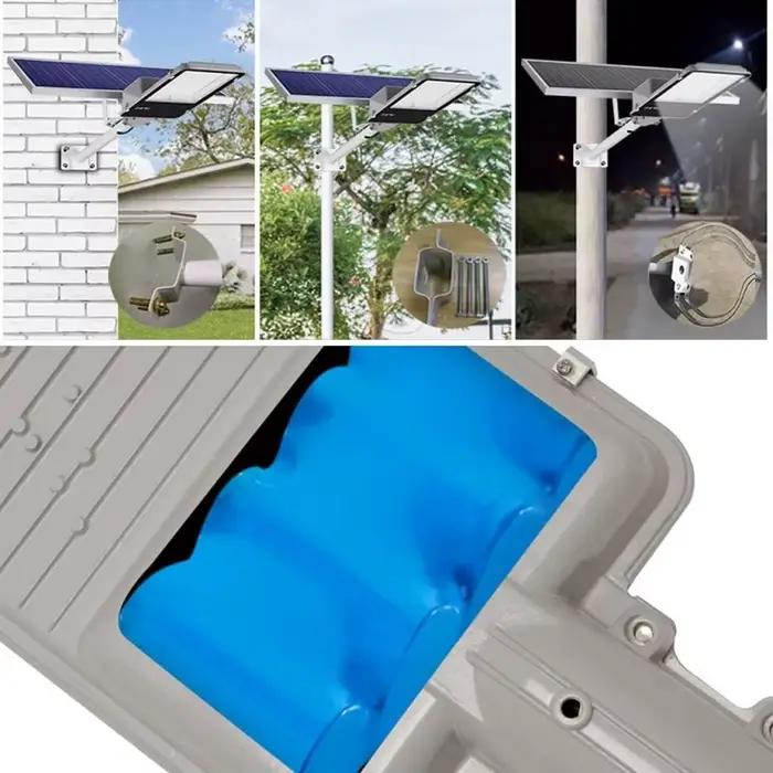 Lampadaire solaire LED haute luminosité à détection automatique, étanche IP65, pour éclairage extérieur de jardin, cour, place publique et parking